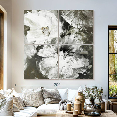 Fleurs blanches et grises Avery