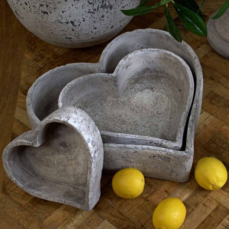 Quidnet Ceramic / Porcelain Ornament Accessory, 9cm H x 31cm W x 31cm D, Grey