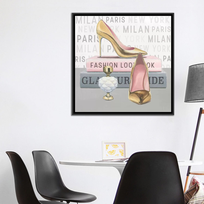«Forever Fashion V», impression sur toile, H 18 po x l 18 po x P 1,5 po, Toile avec cadre noir, Pas de tapis
