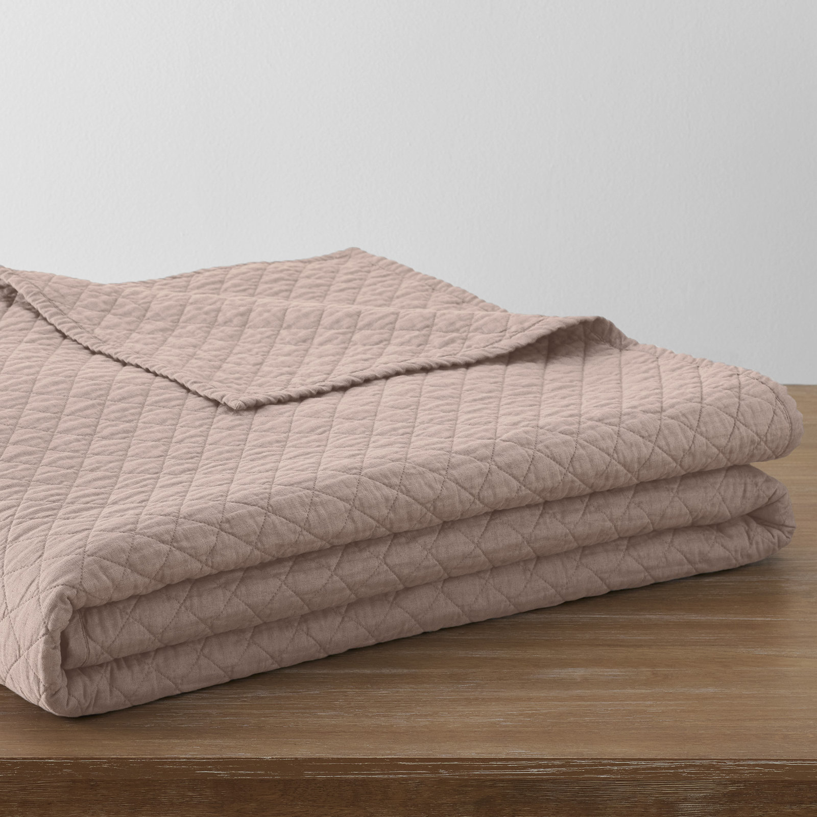 Jeffen Linen Blend Quilt, Full/Queen Quilt, Dusty Rose
