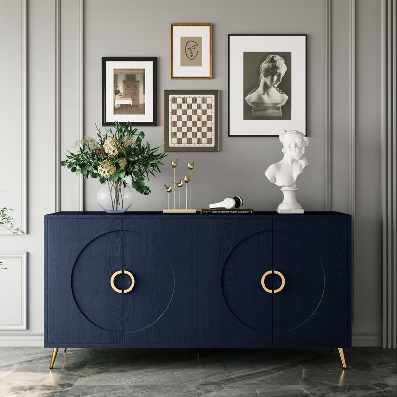 Armoire de rangement moderne à 4 portes en bois laqué Modern