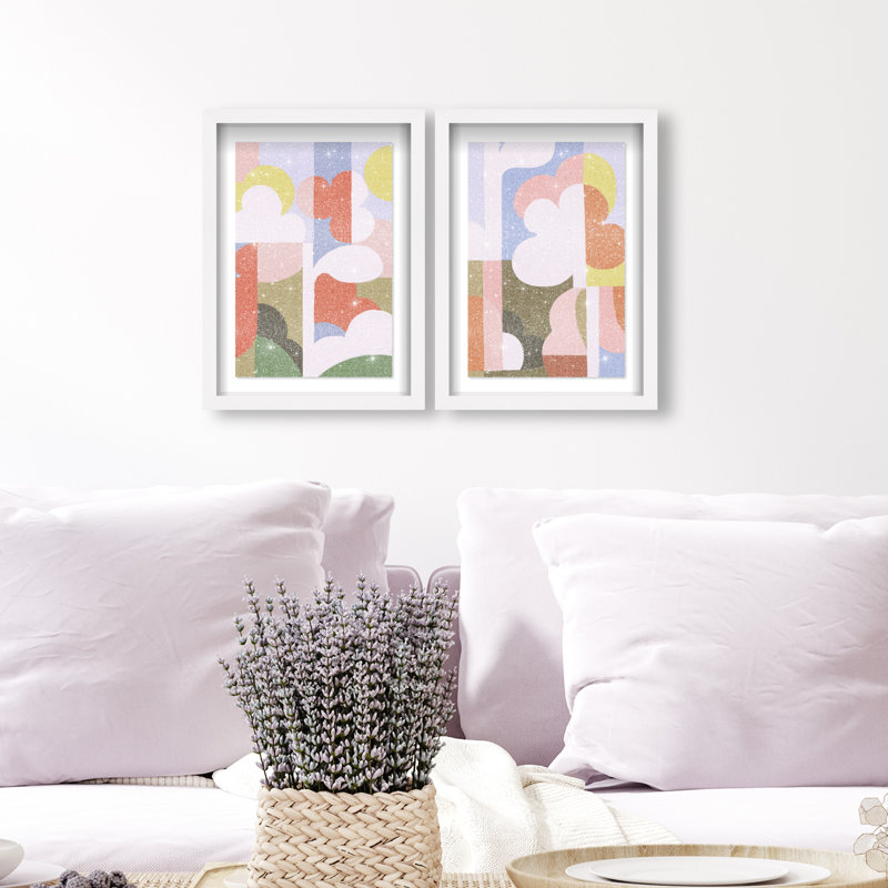 Cloudy Pop Set Set by Oliver Gal, 11.5"H x 16.5"W, White Shadowbox
