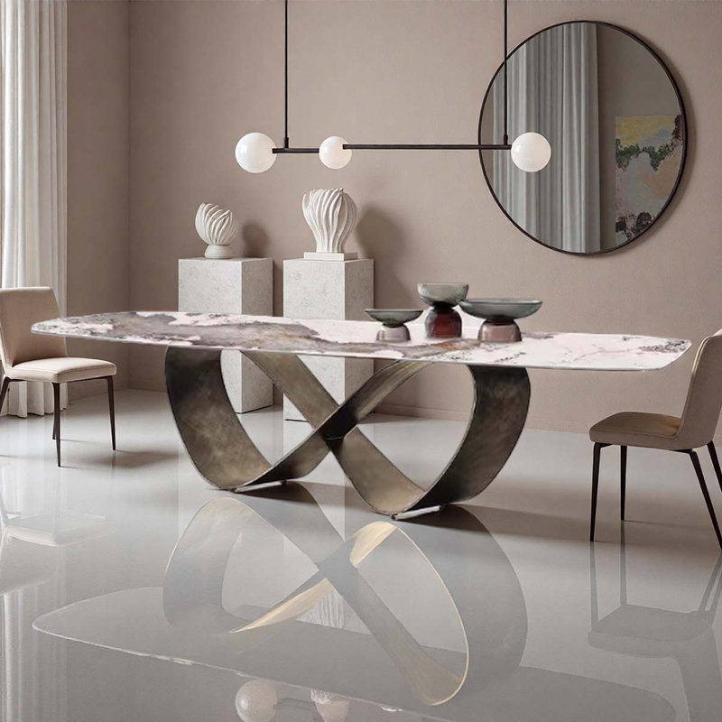 70.87-inch granite slab dining table
