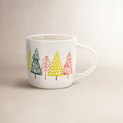 4-Piece Ceramic Pine Tree Mug Set