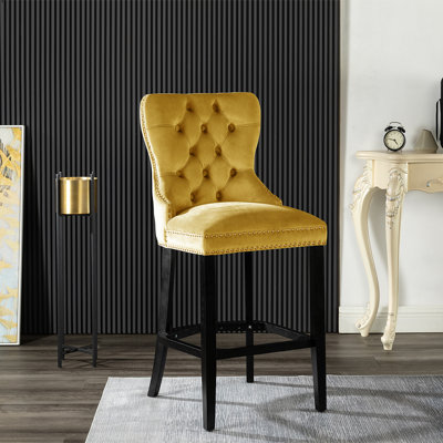 Eadie Upholstered Counter Stool with Solid Wood Frame