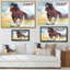Cheval brun galopant - peinture sur toile-67417830-67417836