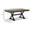 Table de salle à manger Fleur, feuille de papillon extensible, bois brun, 60 à 78 pouces