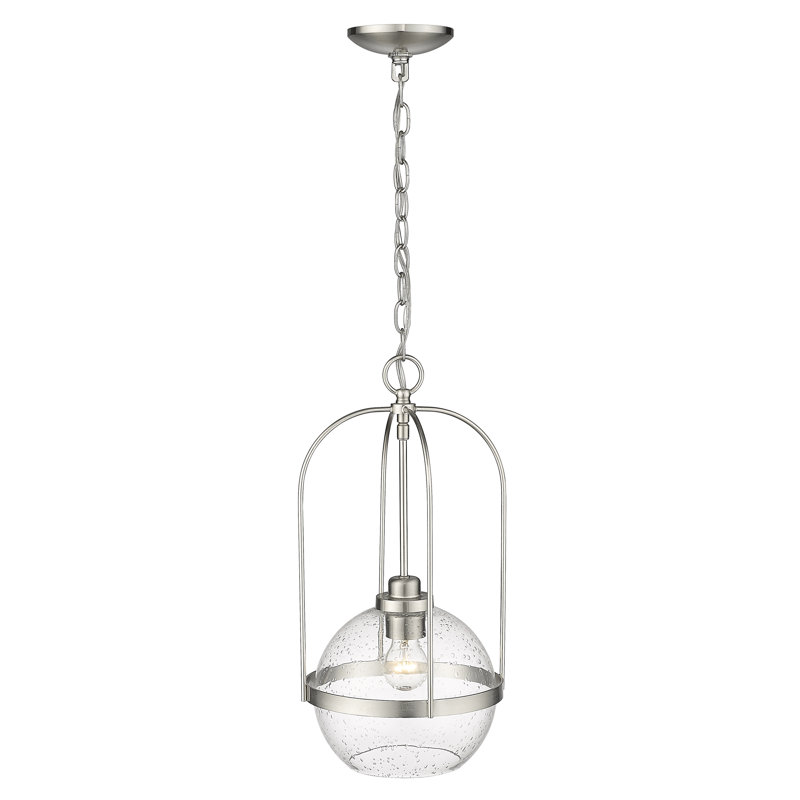 Luminaire suspendu 1 lumière, Nickel satiné