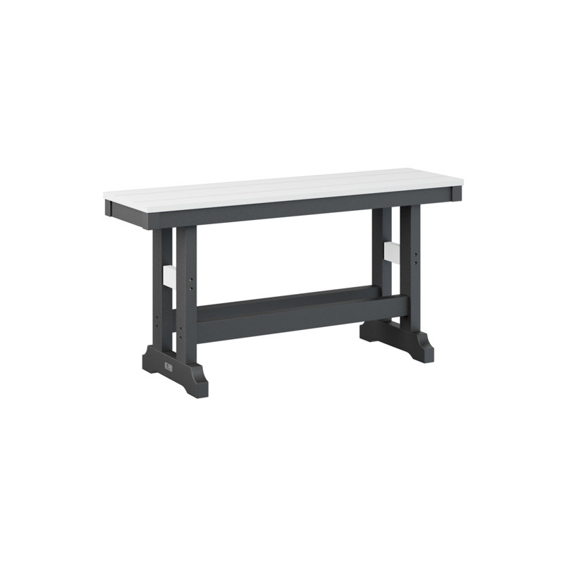 Garden Classic Patio Bench, 23" H x 12.5" W x 44" D, White/Black