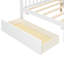 Lit double en bois blanc avec tiroirs, construction solide, toit en ciel, espace de rangement, 2 têtes de lit pour structure en pin robuste, vêtements créatifs,-130093407-130093408