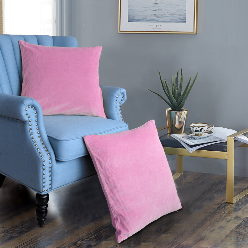Housse de coussin carré, 20 po X 20 po, Rose quartz