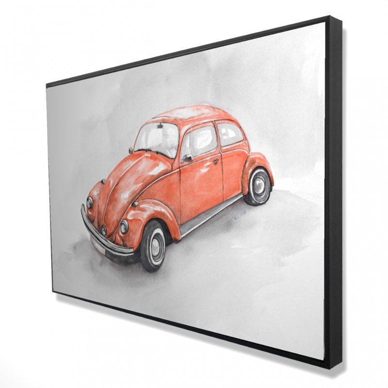 Reproduction de coccinelle rouge rétro sur toile
