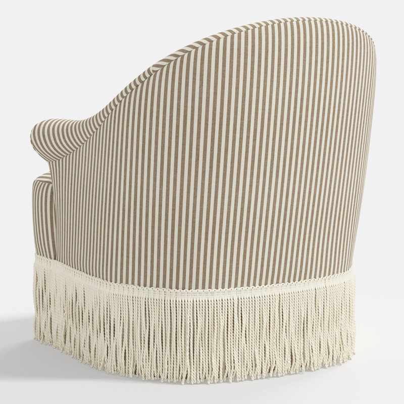 Marie Swivel Chair, Jane Stripe Burlap