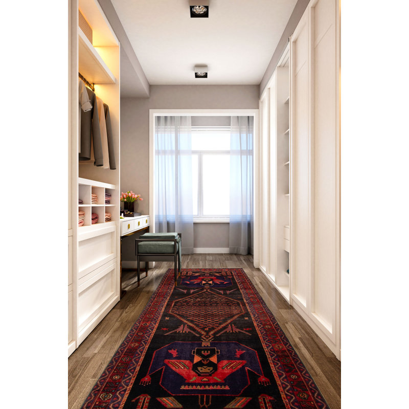 Tapis noir Konya Anatolian 4 pi 3 po x 9 pi 4 po