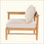 Canapé d'extérieur avec accoudoirs gauche en bois d'acacia et coussin
