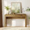 53.5-Inch Modern Sofa Table, Wood Arched Console Table Behind Couch With Drawers And Charging Station For Entryway, Living Room, Foyer, Hallway, And Office