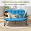 Causeuse de patio de 53,15 po de largeur avec coussin-1407354795