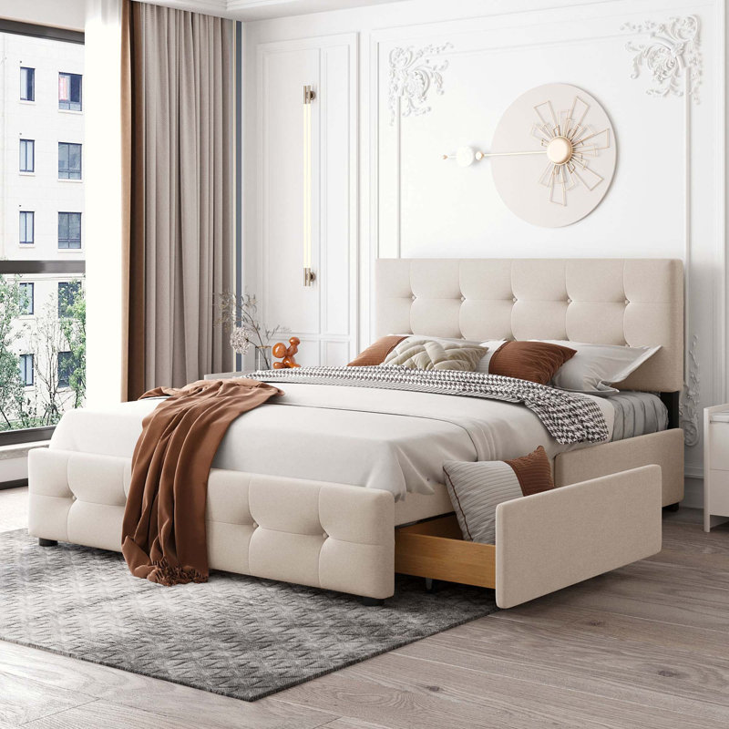 Lit tapissier, Beige