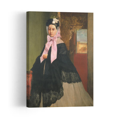Therese De Gas, Sister Of The Artist, Later Madame Edmond Morbilli, C.1863 Impressionist Abstract Contemporary Portrait Wall Art Print by Edgar Degas - Wrapped Canvas Print