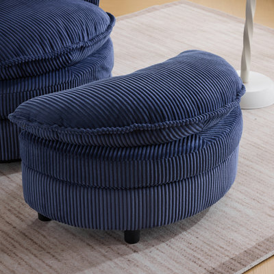 Repose-pieds en velours côtelé