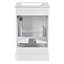 Meuble-lavabo de salle de bain avec lavabo en céramique et tablette réglable en forme de U