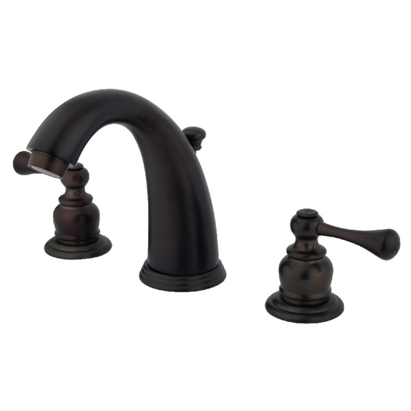 Kingston Brass Victorian Two-Handle 3-Hole Deck Mount Widespread Bathroom Faucet with Retail Pop-Up Drain, Oil Rubbed Bronze