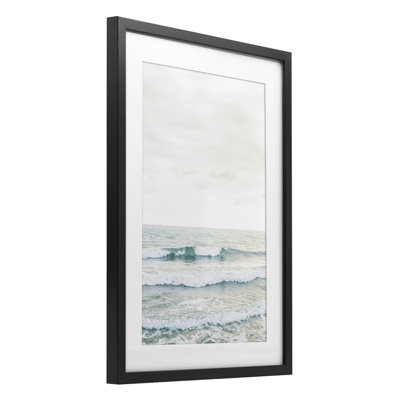 «Rolling Ocean Waves Peace», reproduction sous verre encadrée, design par Sissi et Seb