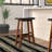 Mid-Century Modern Faux Leather Solid Wood Counter Height Stools (Set of 2)-12512885