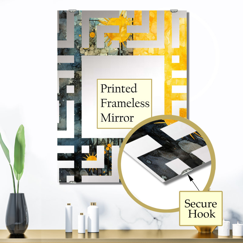 Weil - Miroir à collage abstrait, 32 po x 24 po