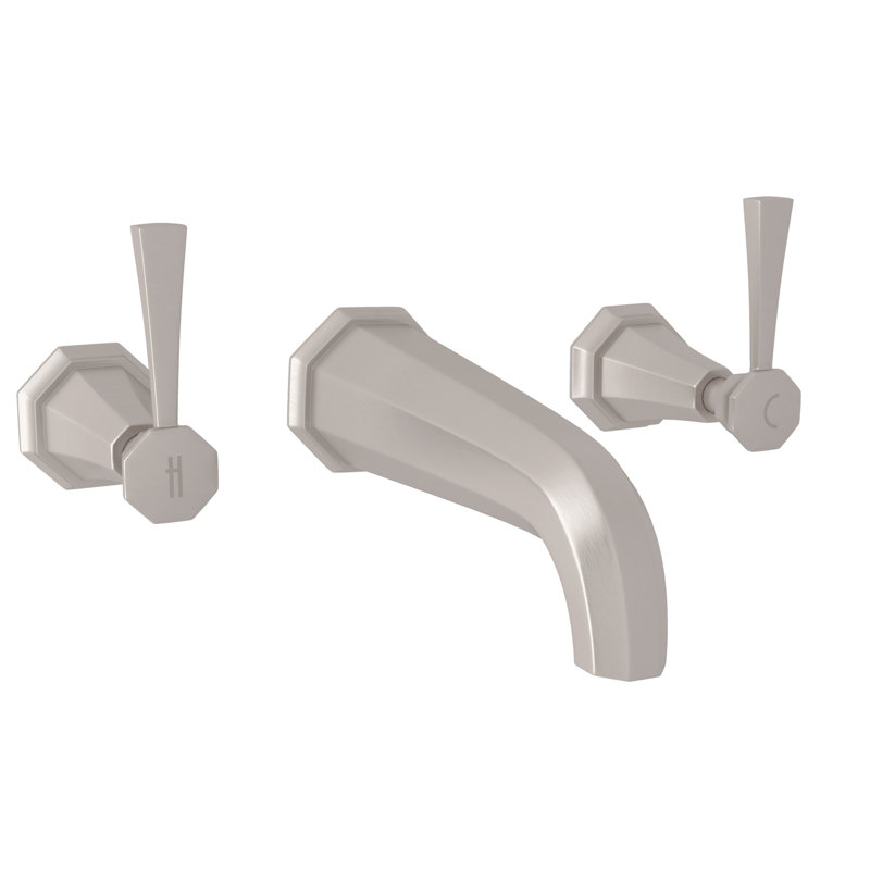 Garniture de robinet de lavabo mural Deco, Satin Nickel