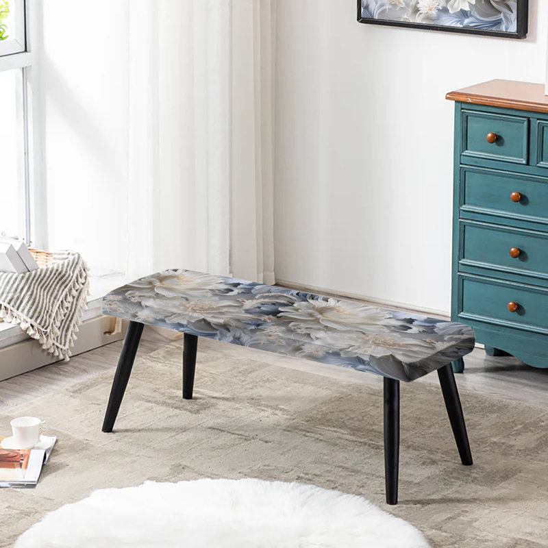 Banc rembourré à motif floral victorien XXIX Ethereal