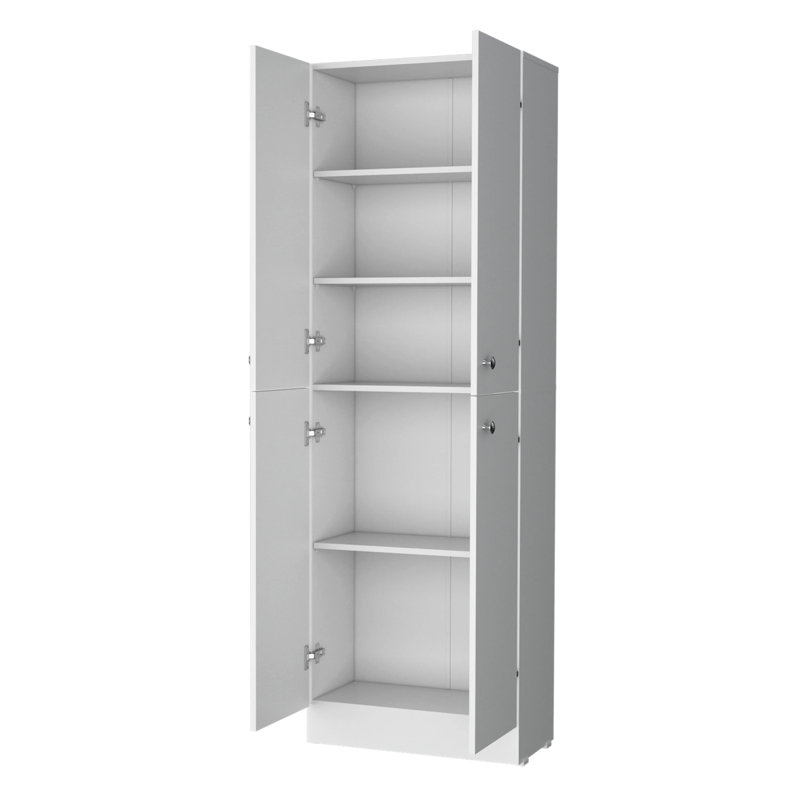 Garde-manger blanc, 4 portes, tablettes cachées