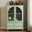 Buffet Farmhouse, buffet à porte arquée en verre trempé avec plateau à niveaux, garde-manger à 2 tiroirs pour la cuisine, la salle à manger, le salon, le vestibule et le bar