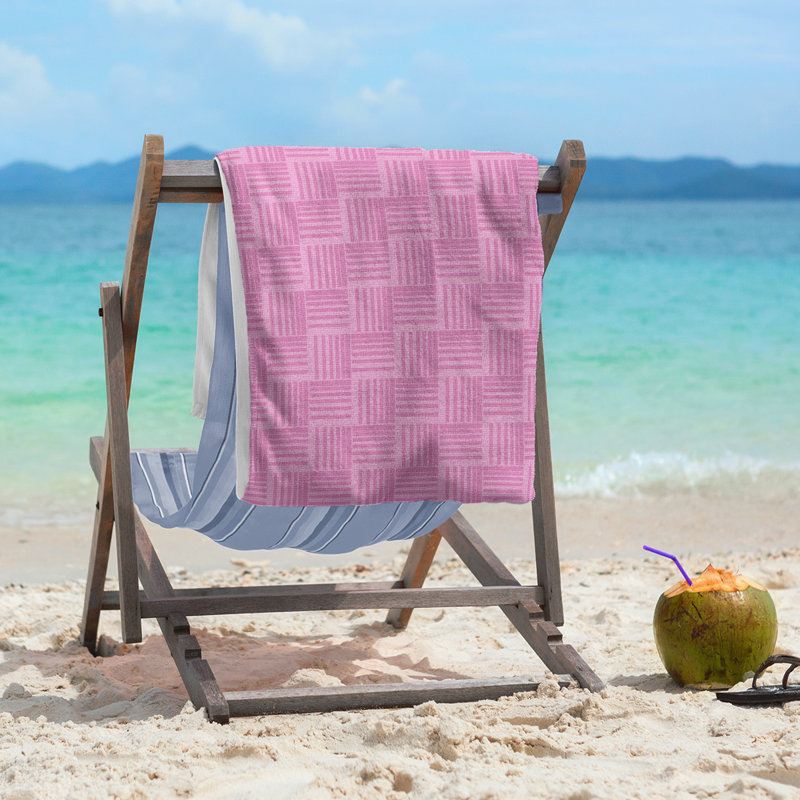 Jaya Beach Towel, Pink/Light Pink