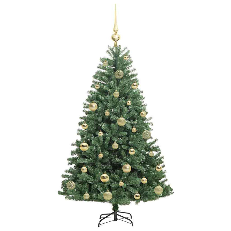 Artificial Hinged Christmas Tree Green PVC and Metal, 3.94 ft