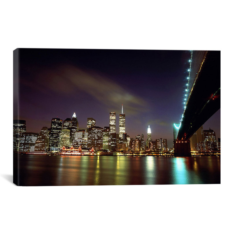 " Downtown New York " by Unknown Artist, Canvas, 12" H x 18" W x 1.5" D