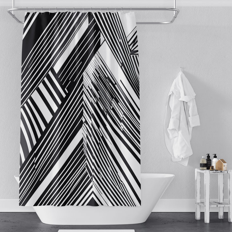 Rideau de douche abstrait Xhensila, 93 po x 70 po