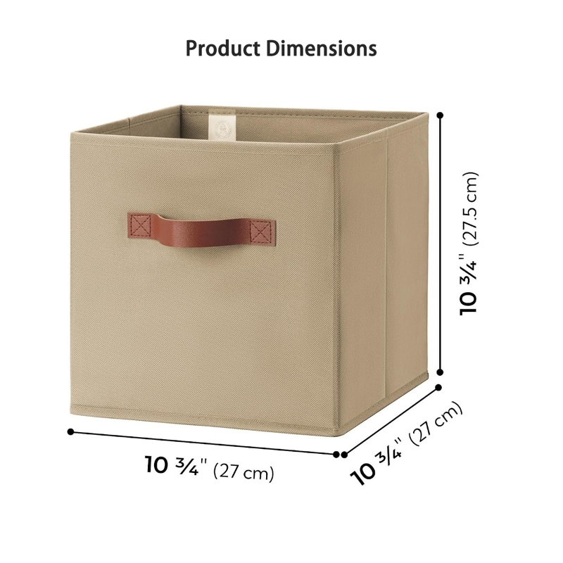 Bacs de rangement cubiques de 28 cm (11 po), ensemble de 6, organisateur cubique pour étagères et placards, kaki, Kaki