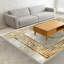 Tapis de salle à manger à tapis abstrait et moderne en marbre or et crème RugsArea Rugs-1045120730