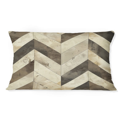 Imprimé chevron brun crème II - coussin lombaire moderne