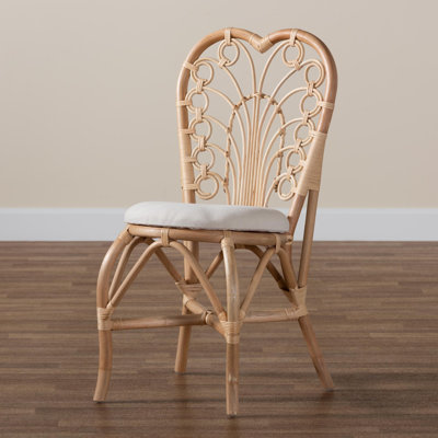 Scheel Fabric Rattan Side Chair Dining Chair