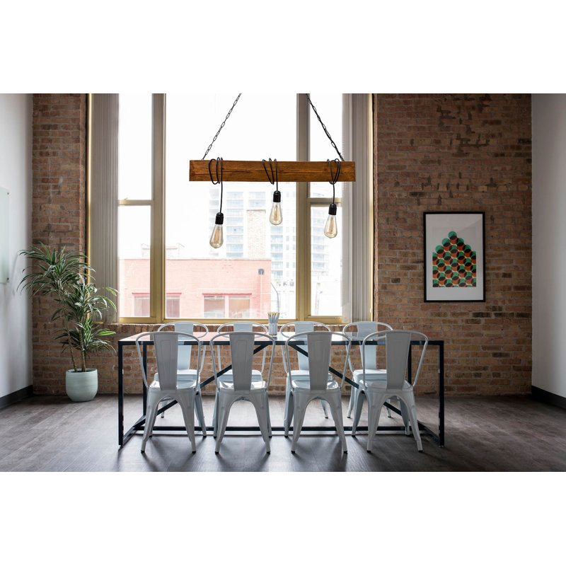 Kerley 3 - Light Kitchen Island Pendant, Rustic Satin Oak
