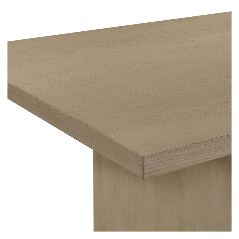 Oakridge Natural Oak Dining Table with Panel Legs, 82-Inch Rectangular Wood Table for 6, Transitional Style