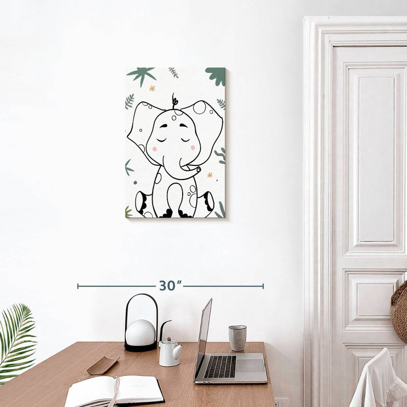 Ashelle Nursery Baby Elephant, 24" H x 16" W