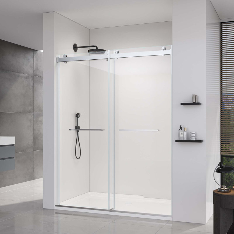Porte en verre trempé épais pour salle de bain