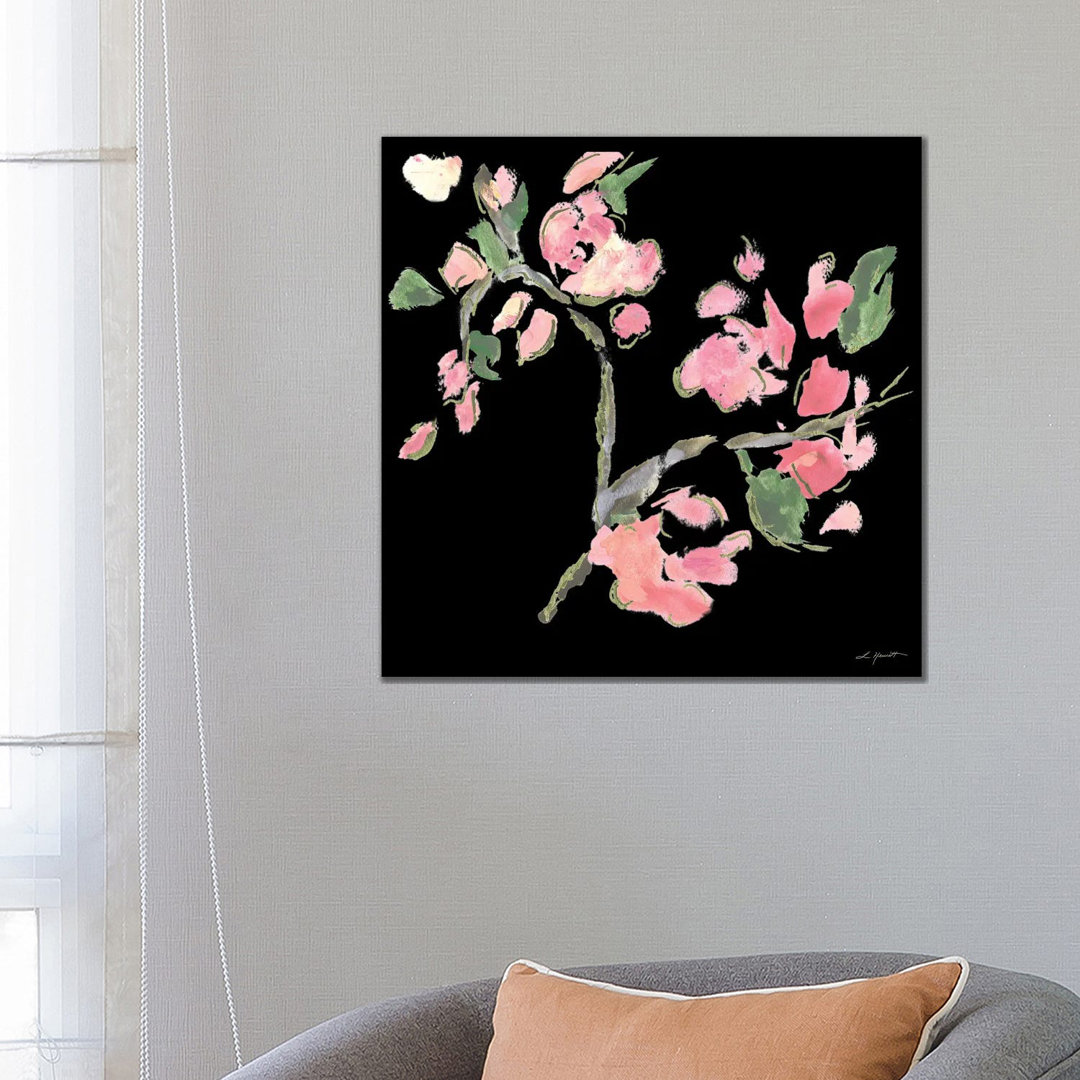 Dark Evening Floral II von L. Hewitt - Ohne Rahmen Galerieverpackte Leinwand Giclée auf Leinwand