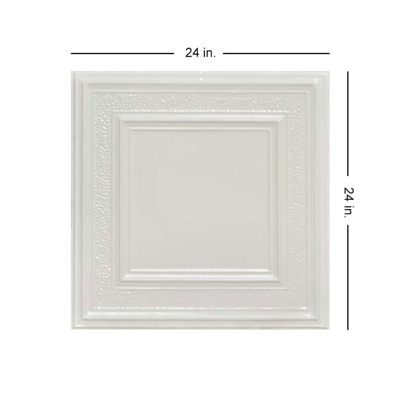 Carreau de plafond en fer-blanc clouté 2 pi x 2 pi County Cork, Coquille d'œuf