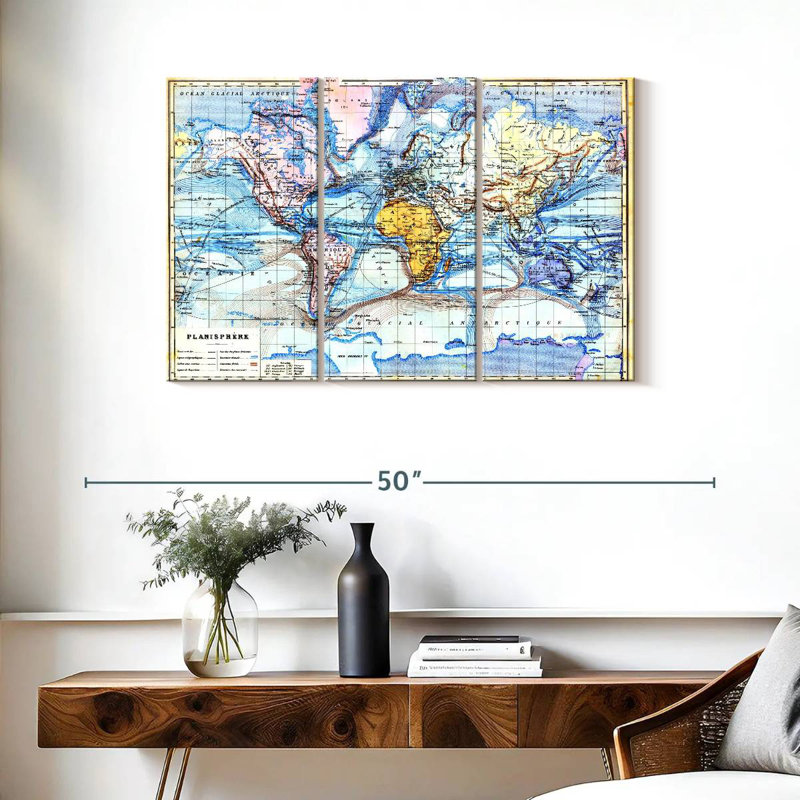 Aletra Planisphere Old Map, 24" H x 38" W