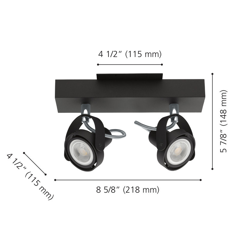 Novorio 9.84'' 2 -Light Track Track Kit with Dimmable and Adjustable Head