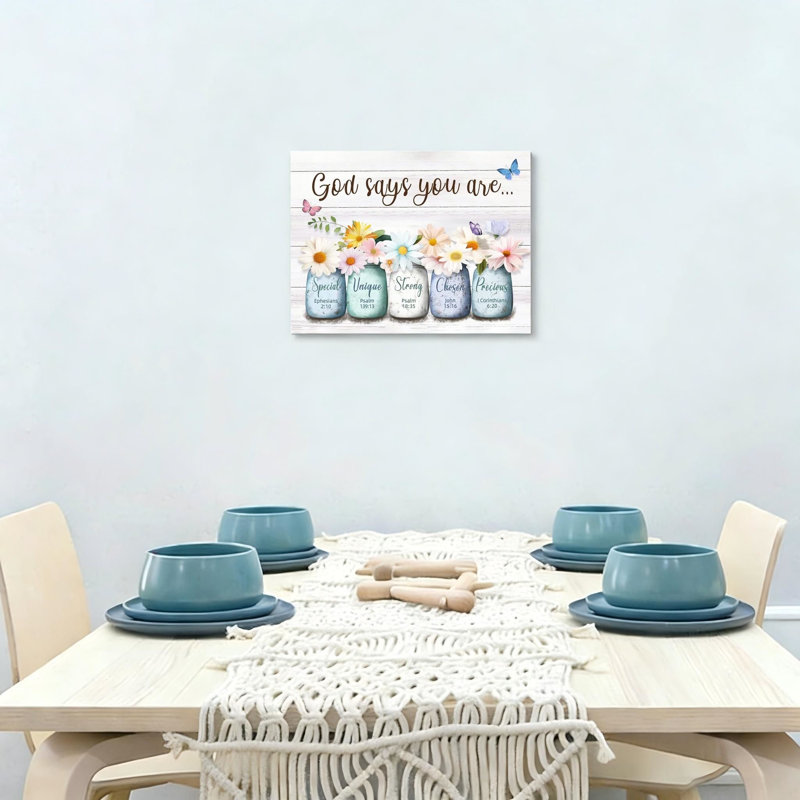 «White God Says You Are Wall Art Sayings», art mural inspirant sur toile Christian